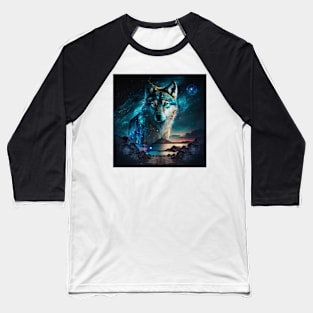 Tamaskan Wolfdog Galactic Scenery Baseball T-Shirt